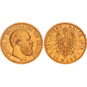 Germany - Empire Hessen 10 Mark 1879 H