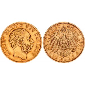 Germany - Empire Saxony 10 Mark 1891 E