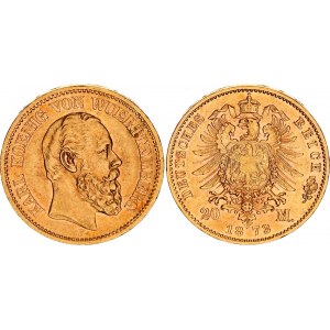 Germany - Empire Wurttemberg 20 Mark 1873 F