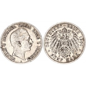 Germany - Empire Prussia 5 Mark 1900 A