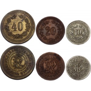 Czechoslovakia Plzen 10 - 20 - 40 Haleru Gas Tokens (ND)