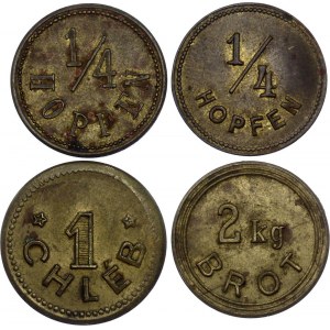 Czechoslovakia Lot of 4 Tokens (ND)