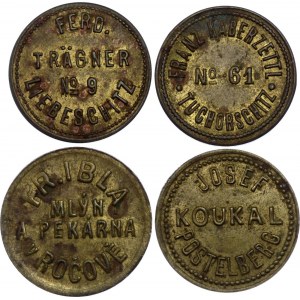 Czechoslovakia Lot of 4 Tokens (ND)