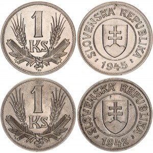 Slovakia 2 x 1 Koruna 1942 - 1945