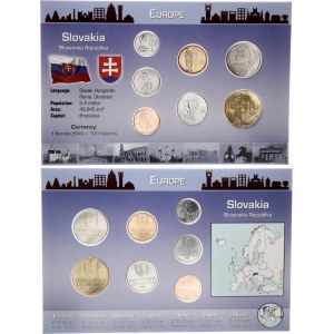 Slovakia BUNC Coin Set 2001 - 2007