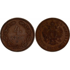 Austria 4 Kreuzer 1860 B