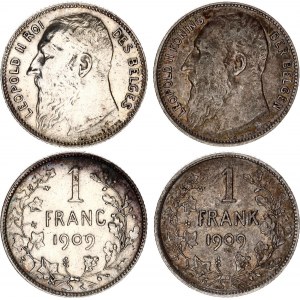 Belgium 2 x 1 Franc 1909