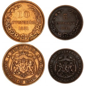 Bulgaria 5 & 10 Stotinki 1881