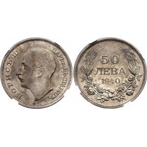 Bulgaria 50 Leva 1940 A NGC AU 58