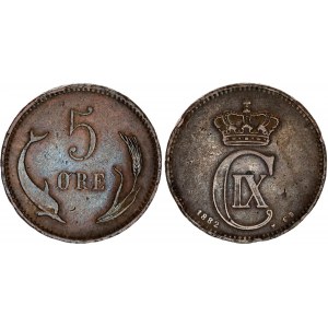 Denmark 5 Ore 1882 CS Key Date