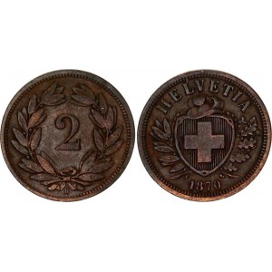 Switzerland 2 Rappen 1870 B