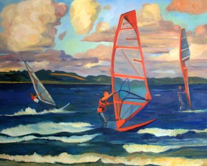 Piotr KIERUJ, Windsurferzy w Zatoce Puckiej, 2021 r.