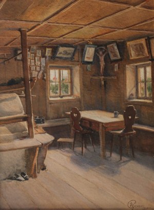 Wojciech GERSON (1831-1901), Wnętrze Chaty (1890)