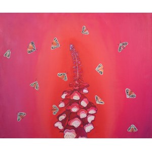 Aleksandra Bujnowska (1979), PURPLE FOXGLOVE AND MOTHS, 2021.