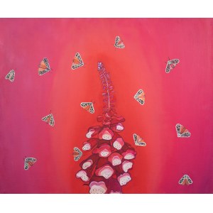 Aleksandra Bujnowska (1979), PURPLE FOXGLOVE AND MOTHS, 2021 r.