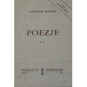 Miłosz Czesław - Poezje. Paryż 1987 Instytut Literacki .