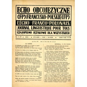 Echo Obcojęzyczne (FP) Francusko-Polskie, 1935, nr 1-3, 5-6