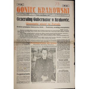 Goniec Krakowski - Generalny Gubernator w Krakowie. Uroczysty wjazd na Zamek, 8 XI 1939