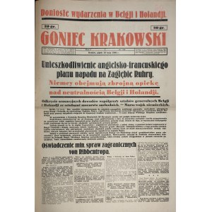 Goniec Krakowski - Unieszkodliwienie angielsko-francuskiego napadu na Zagłębie Ruhry, 10 V 1940