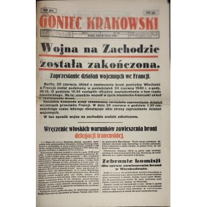 Der Krakauer Goniec Krakowski - Der Krieg im Westen ist vorbei, 26 VI 1940