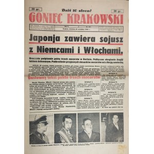 Der Krakauer Kurier - Japan schließt ein Bündnis mit Deutschland und Italien, 29. September 1940