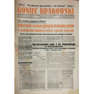 Cracow Goniec Krakowski - Discovery of sensational documents in the Polish foreign ministry, 6 April 1940