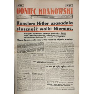 Goniec Krakowski - Kanclerz Hitler uzasadnia słuszność walki Niemiec, 1,2 II 1942
