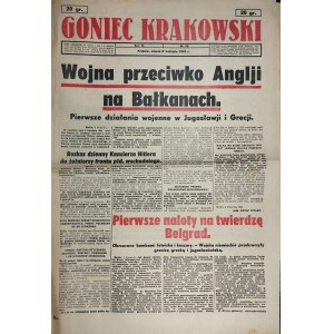 Krakowski Goniec - War against England in the Balkans, 8 IV 1941