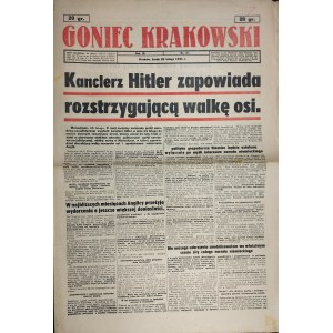 Goniec Krakowski - Kanclerz Hitler zapowiada rozstrzygającą walkę osi, 26 II 1941