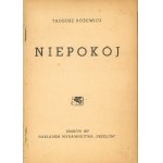 Różewicz Tadeusz - Niepokój. Wyd. 1. Kraków 1947 Nakł. Wyd. Przełom.