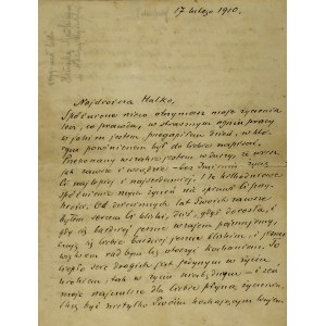 Sienkiewicz Henryk (1846-1916) - Odręczny list.