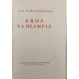 Parandowski Jan - Eros na Olimpie. Lwów [1924] Nakł. Księg. Wyd. H. Altenberga