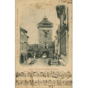 Kraków - Ulica i Brama Floryańska w Krakowie, 1900