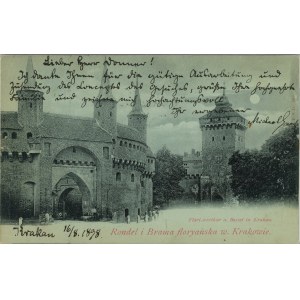 Kraków - Rondel i Brama Floryańska, 1898, tzw. księżycowa