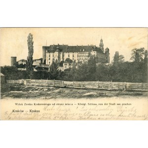 kraków - Widok zamku Krakowskiego od strony miasta, 1898
