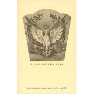 Polnischer Adler nach einer Zeichnung von Józef Swoboda aus dem Jahr 1862, um 1910