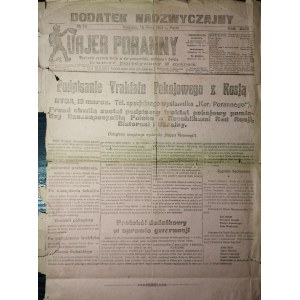 Kurjer Poranny - Podpisanie traktatu pokojowego z Rosją, 18 III 1921