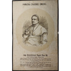 Pamiątka żałosnej śmierci papieża Piusa IX, 1878