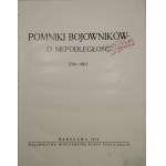 Mościcki Henryk - Pomniki bojowników o niepodległość 1794-1863. Tekst opracował ... Warschau 1929, herausgegeben vom Ministerium für öffentliche Arbeiten.