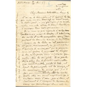Letter from diplomat Nikolai Orlov to Mr. Delattre, 9/21 May 1863
