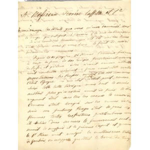 Letter from General Thomas Lubienski to banker Ferrere Laffitte, 1831