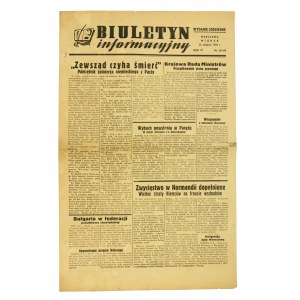 Biuletyn Informacyjny Powstanie Warszawskie 22.08.1944r PAMIĘTNIK NIEM. ŻOŁNIERZA Z PASTY