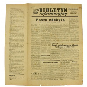 Biuletyn Informacyjny Powstanie Warszawskie 21.08.1944r PASTA ZDOBYTA