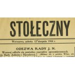 Kurier stołeczny Powstanie Warszawskie 12.08.1944r