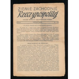 Ziemie Zachodnie Rzeczypospolitej numer 1 (9) z stycznia 1943r