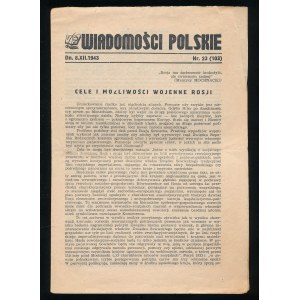 Wiadomości Polskie numer 23 (103) z 8 grudnia 1943r