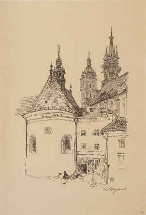 Leon WYCZÓŁKOWSKI (1852-1936), Kościół Panny Maryi od Małego Rynku, 1915