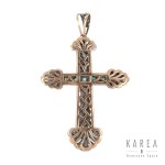 Krzyż diamentowy dekorowany szmaragdami, kon. XIX w.