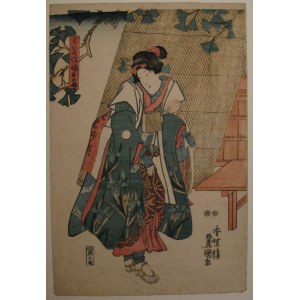 Utagawa Kunisada (1786-1865), Gejsza w kimonie 1850-1860