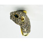 Pantera - złoty pierścionek z diamentami